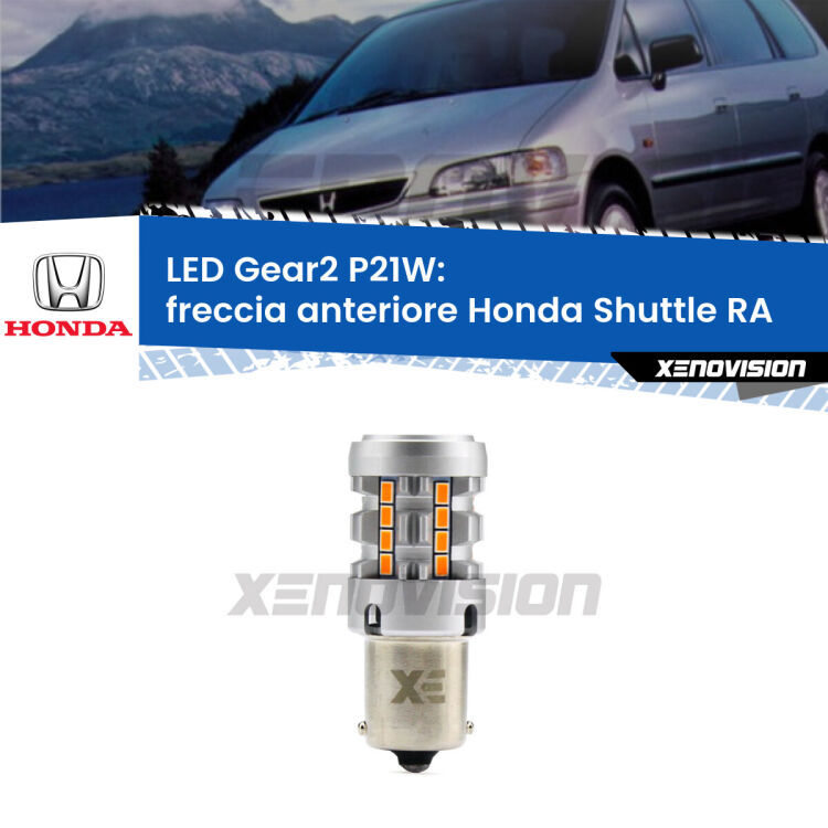 FINE SERIE: NO GARANZIA <strong>Freccia Anteriore LED no-spie per Honda Shuttle</strong> RA 1994 - 2004. Lampada <strong>P21W</strong> modello Gear2 no Hyperflash.