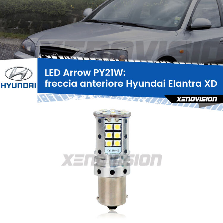 <strong>Freccia Anteriore LED no-spie per Hyundai Elantra</strong> XD 2000 - 2003. Lampada <strong>PY21W</strong> modello top di gamma Arrow.