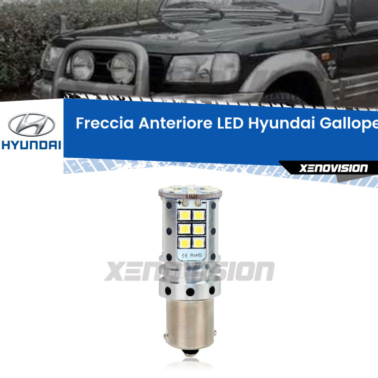 <strong>LED </strong><strong>P21W</strong><strong> p</strong><strong><strong>e</strong>r freccia anteriore Hyundai Galloper II</strong>. 8x volte più luce, No Hyperflash, dimensioni compatte. Qualità Massima.