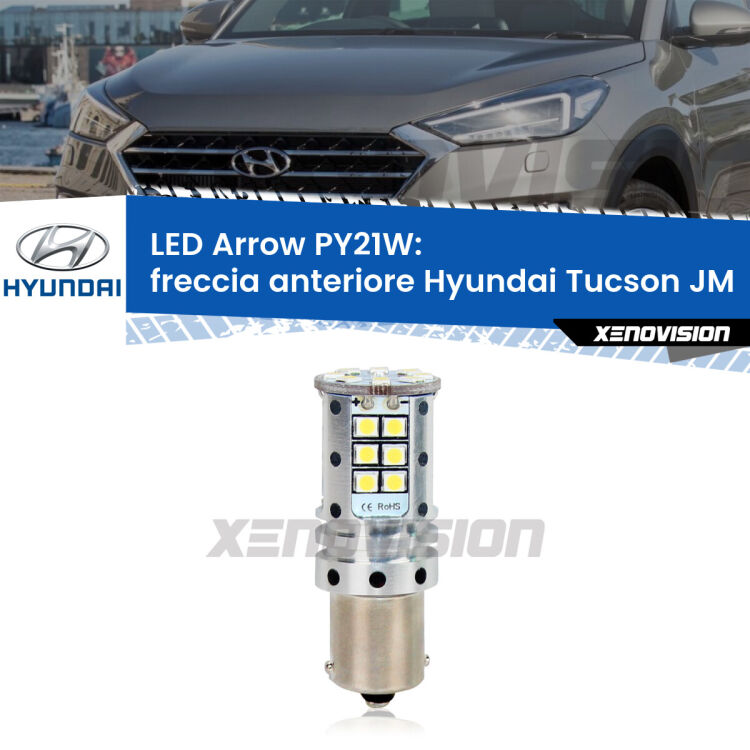 <strong>Freccia Anteriore LED no-spie per Hyundai Tucson</strong> JM 2004 - 2015. Lampada <strong>PY21W</strong> modello top di gamma Arrow.