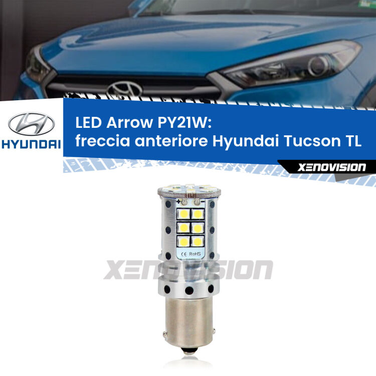 <strong>Freccia Anteriore LED no-spie per Hyundai Tucson</strong> TL 2015 - 2021. Lampada <strong>PY21W</strong> modello top di gamma Arrow.