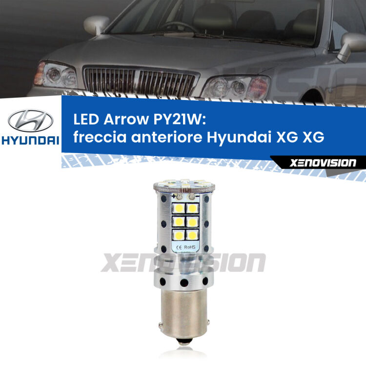 <strong>Freccia Anteriore LED no-spie per Hyundai XG</strong> XG faro bianco. Lampada <strong>PY21W</strong> modello top di gamma Arrow.