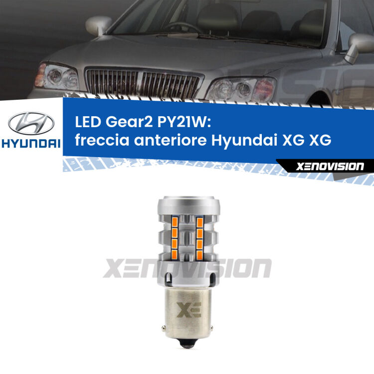 <strong>Freccia Anteriore LED no-spie per Hyundai XG</strong> XG faro bianco. Lampada <strong>PY21W</strong> modello Gear2 no Hyperflash.