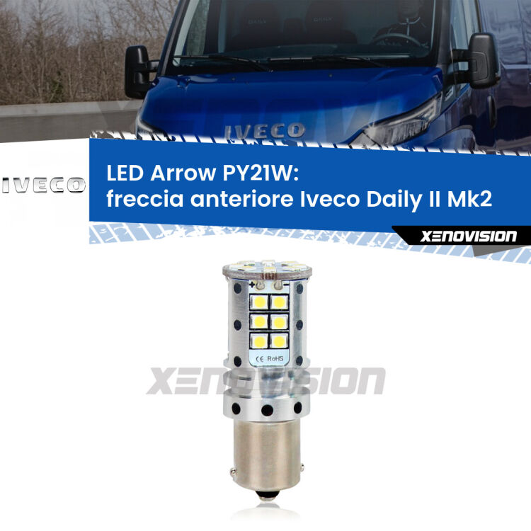 <strong>Freccia Anteriore LED no-spie per Iveco Daily II</strong> Mk2 2006 - 2011. Lampada <strong>PY21W</strong> modello top di gamma Arrow.