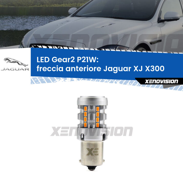 FINE SERIE: NO GARANZIA <strong>Freccia Anteriore LED no-spie per Jaguar XJ</strong> X300 1994 - 1997. Lampada <strong>P21W</strong> modello Gear2 no Hyperflash.