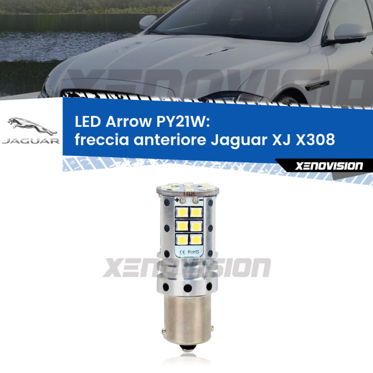 <strong>Freccia Anteriore LED no-spie per Jaguar XJ</strong> X308 1997 - 2003. Lampada <strong>PY21W</strong> modello top di gamma Arrow.