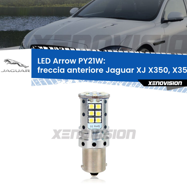 <strong>Freccia Anteriore LED no-spie per Jaguar XJ</strong> X350, X358 2003 - 2009. Lampada <strong>PY21W</strong> modello top di gamma Arrow.