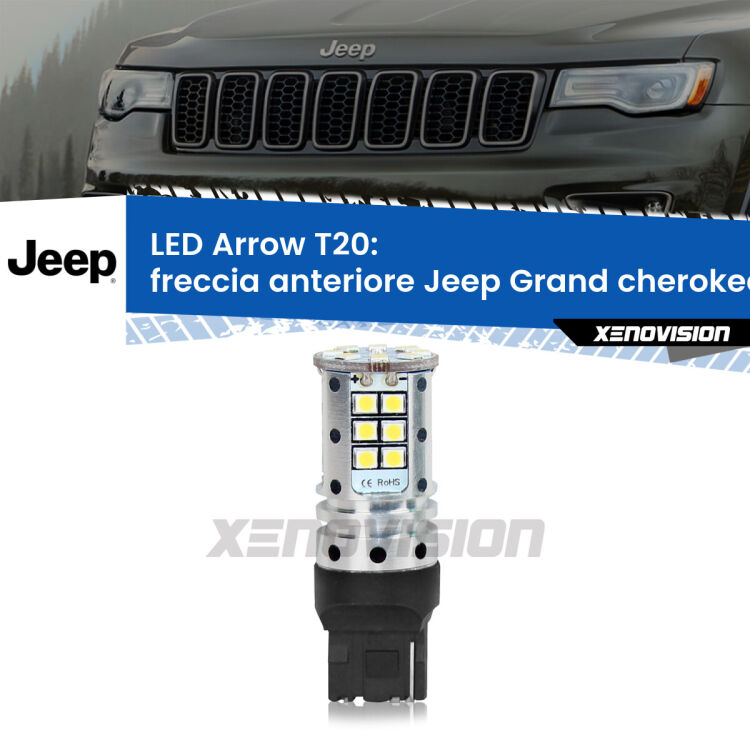 <strong>Freccia Anteriore LED no-spie per Jeep Grand cherokee IV</strong> WK2 2011 - 2013. Lampada <strong>T20</strong> no Hyperflash modello Arrow.