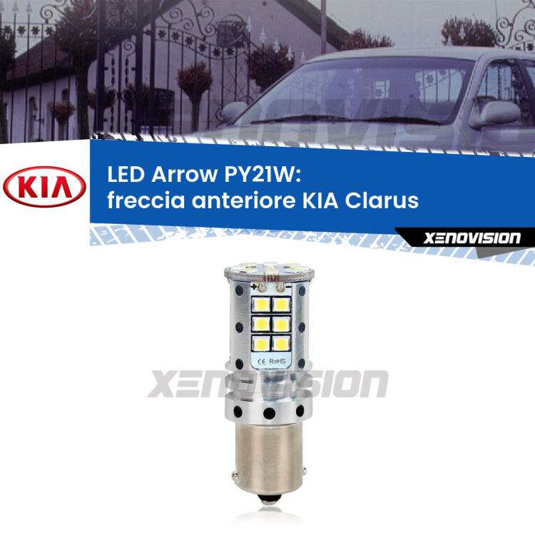 <strong>Freccia Anteriore LED no-spie per KIA Clarus</strong>  1996 - 2001. Lampada <strong>PY21W</strong> modello top di gamma Arrow.