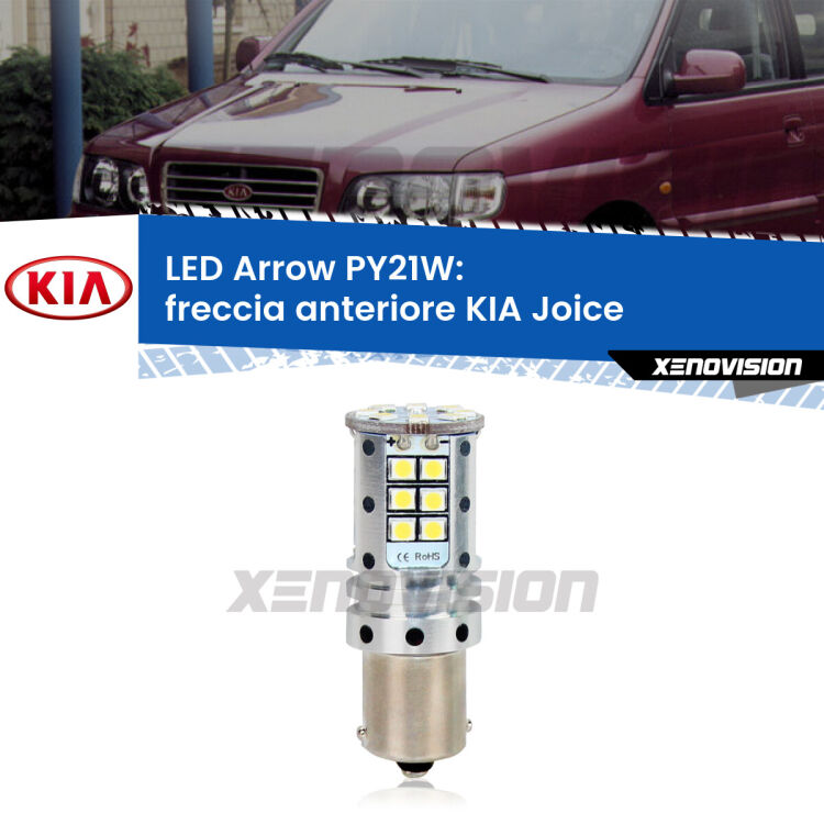 <strong>Freccia Anteriore LED no-spie per KIA Joice</strong>  2000 - 2003. Lampada <strong>PY21W</strong> modello top di gamma Arrow.