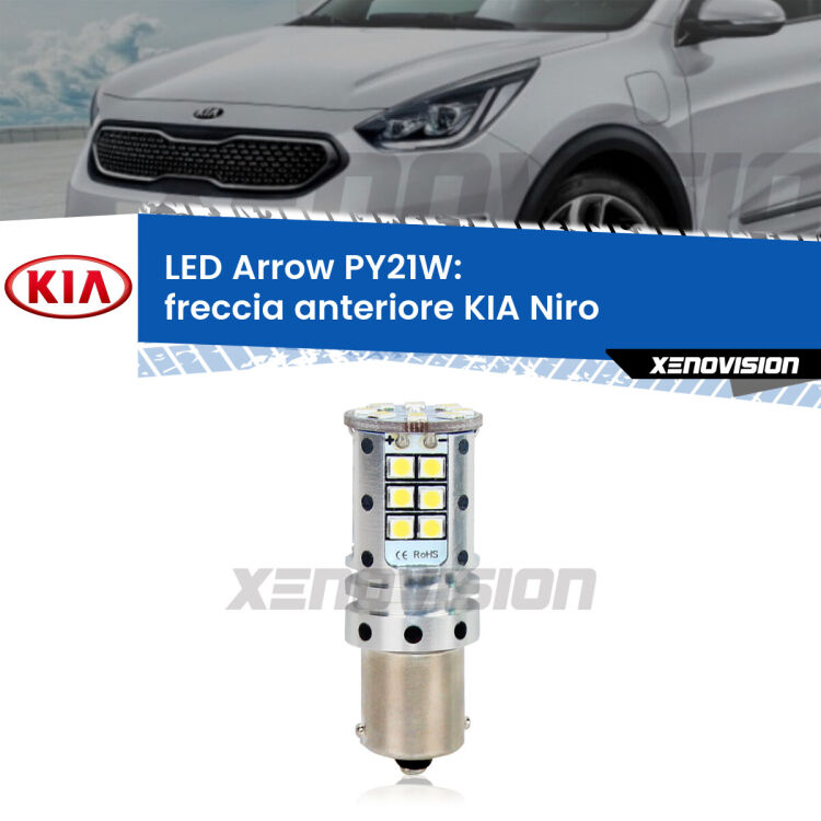 <strong>Freccia Anteriore LED no-spie per KIA Niro</strong>  in poi. Lampada <strong>PY21W</strong> modello top di gamma Arrow.