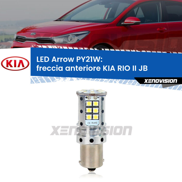 <strong>Freccia Anteriore LED no-spie per KIA RIO II</strong> JB 2005 - 2010. Lampada <strong>PY21W</strong> modello top di gamma Arrow.