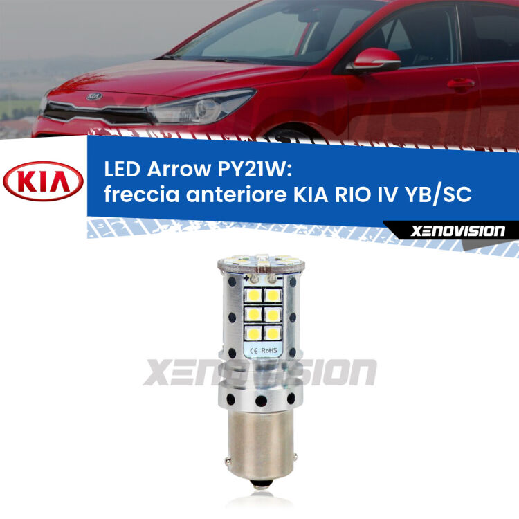 <strong>Freccia Anteriore LED no-spie per KIA RIO IV</strong> YB/SC 2016 in poi. Lampada <strong>PY21W</strong> modello top di gamma Arrow.