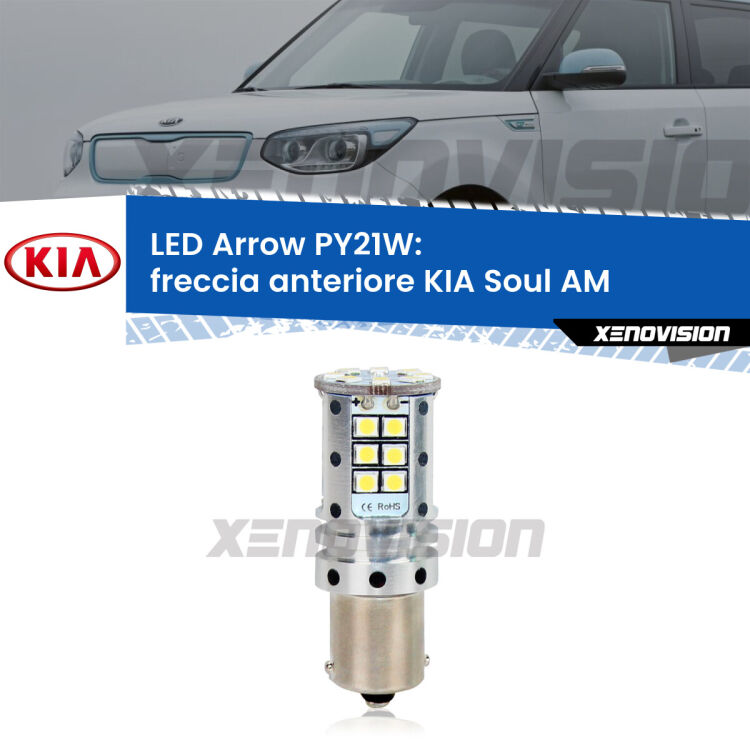 <strong>Freccia Anteriore LED no-spie per KIA Soul</strong> AM 2009 - 2014. Lampada <strong>PY21W</strong> modello top di gamma Arrow.