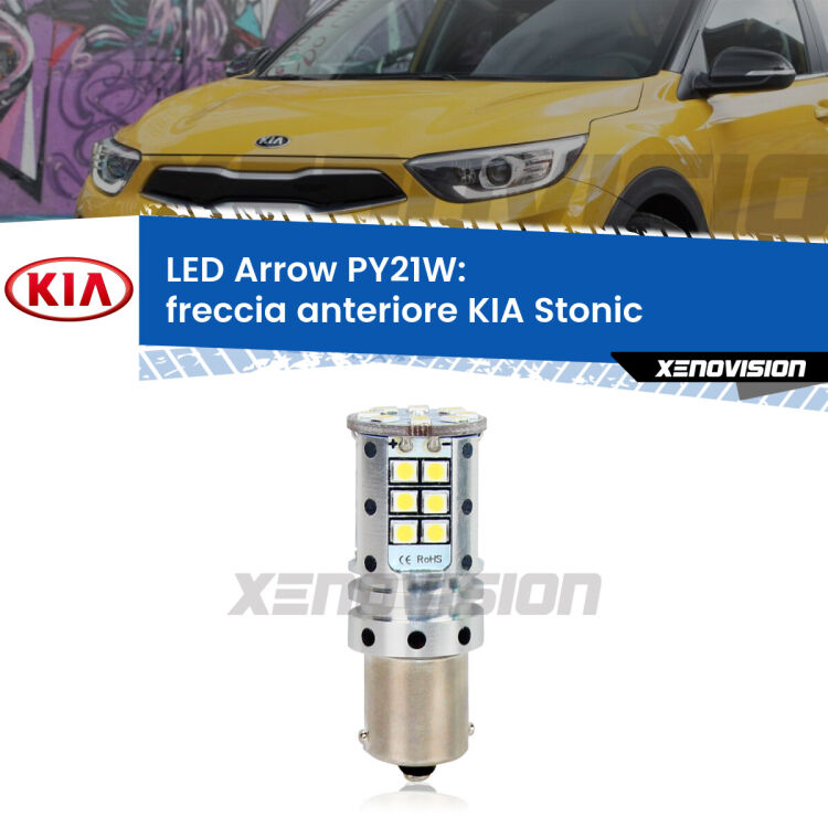 <strong>Freccia Anteriore LED no-spie per KIA Stonic</strong>  2017 in poi. Lampada <strong>PY21W</strong> modello top di gamma Arrow.