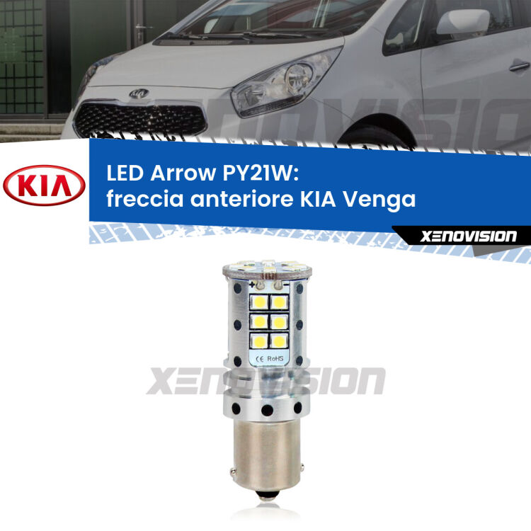 <strong>Freccia Anteriore LED no-spie per KIA Venga</strong>  2010 - 2019. Lampada <strong>PY21W</strong> modello top di gamma Arrow.