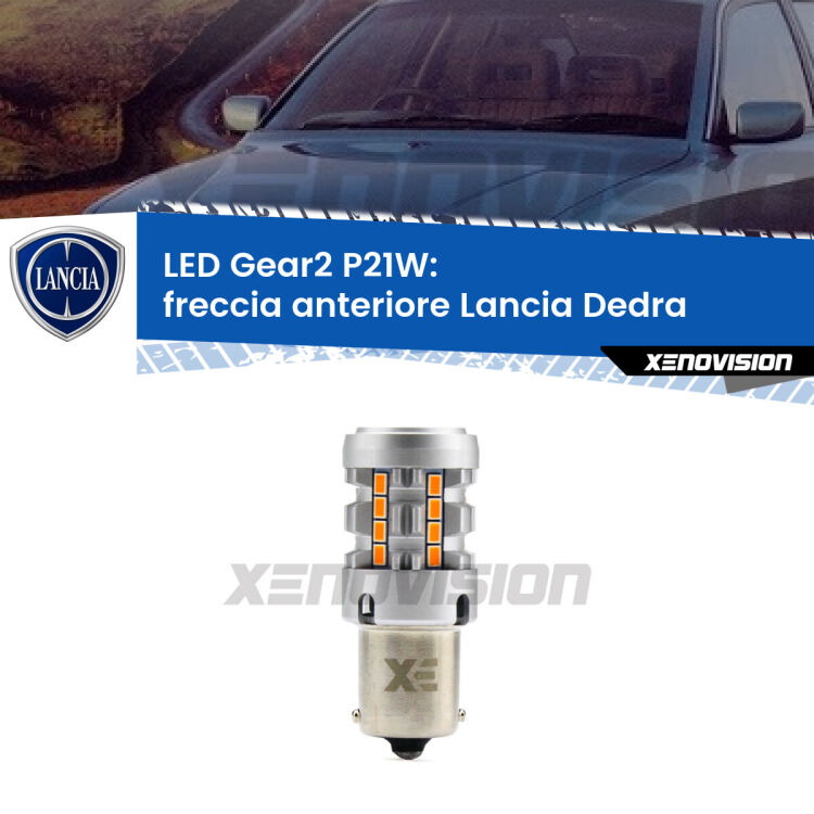 <strong>Freccia Anteriore LED no-spie per Lancia Dedra</strong>  1989 - 1999. Lampada <strong>P21W</strong> modello Gear2 no Hyperflash.