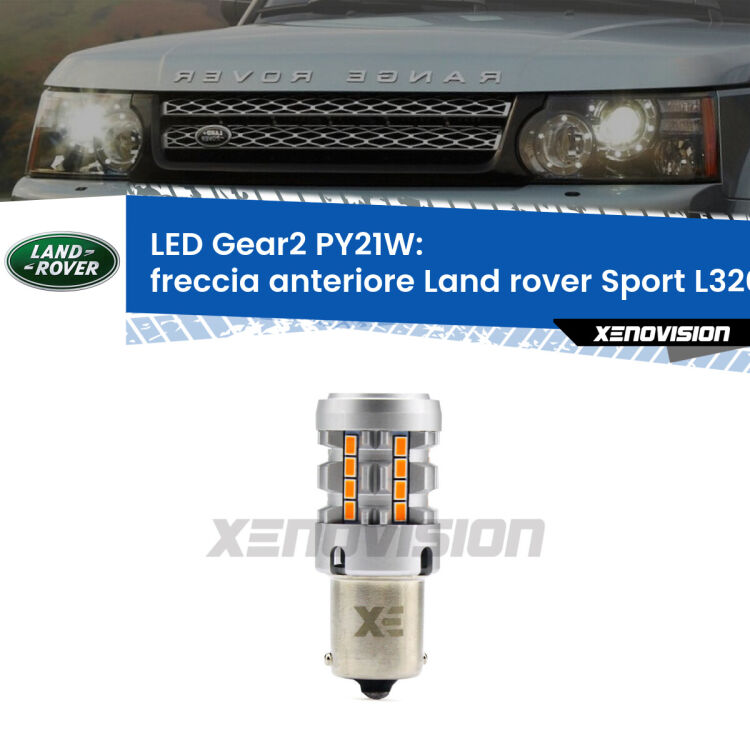 FINE SERIE: NO GARANZIA <strong>Freccia Anteriore LED no-spie per Land rover Sport</strong> L320 2005 - 2009. Lampada <strong>PY21W</strong> modello Gear2 no Hyperflash.