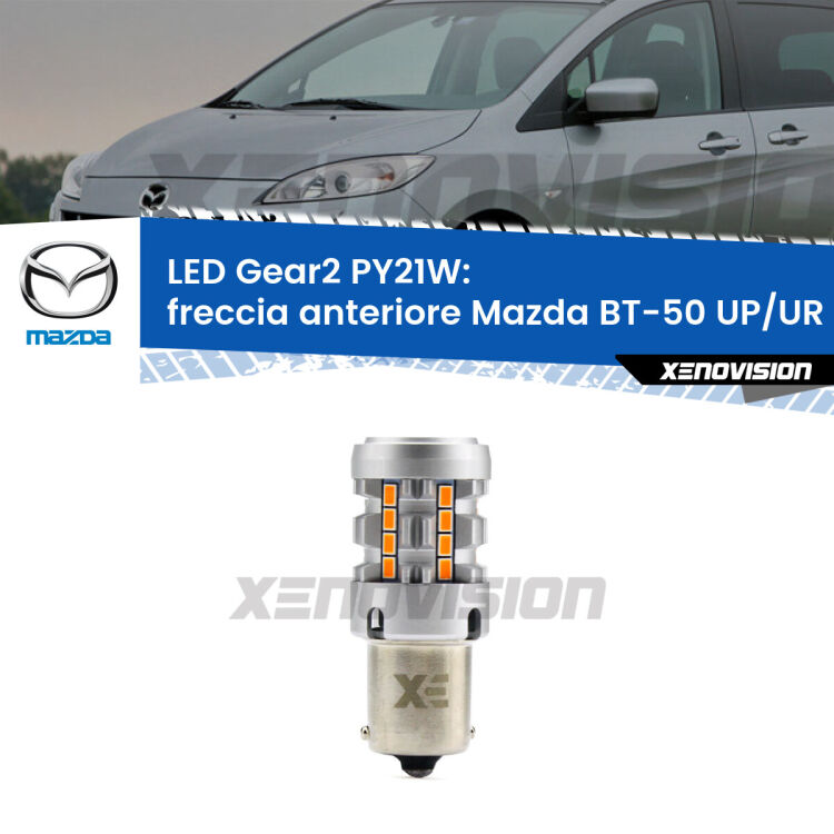 FINE SERIE: NO GARANZIA <strong>Freccia Anteriore LED no-spie per Mazda BT-50</strong> UP/UR 2011 in poi. Lampada <strong>PY21W</strong> modello Gear2 no Hyperflash.