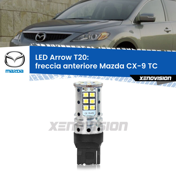 <strong>Freccia Anteriore LED no-spie per Mazda CX-9</strong> TC 2016 in poi. Lampada <strong>T20</strong> no Hyperflash modello Arrow.