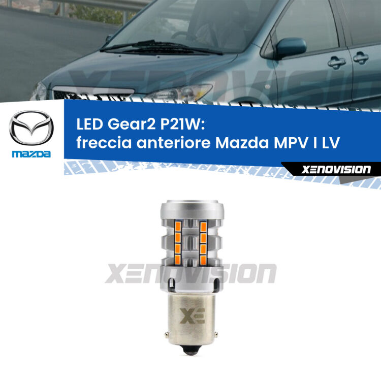 FINE SERIE: NO GARANZIA <strong>Freccia Anteriore LED no-spie per Mazda MPV I</strong> LV 1988 - 1999. Lampada <strong>P21W</strong> modello Gear2 no Hyperflash.