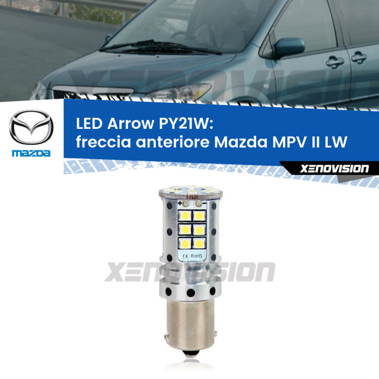 <strong>Freccia Anteriore LED no-spie per Mazda MPV II</strong> LW faro bianco. Lampada <strong>PY21W</strong> modello top di gamma Arrow.