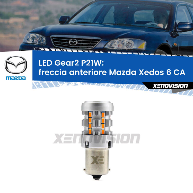 FINE SERIE: NO GARANZIA <strong>Freccia Anteriore LED no-spie per Mazda Xedos 6</strong> CA 1992 - 1999. Lampada <strong>P21W</strong> modello Gear2 no Hyperflash.