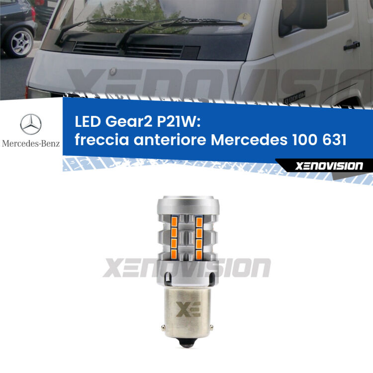 FINE SERIE: NO GARANZIA <strong>Freccia Anteriore LED no-spie per Mercedes 100</strong> 631 1988 - 1996. Lampada <strong>P21W</strong> modello Gear2 no Hyperflash.