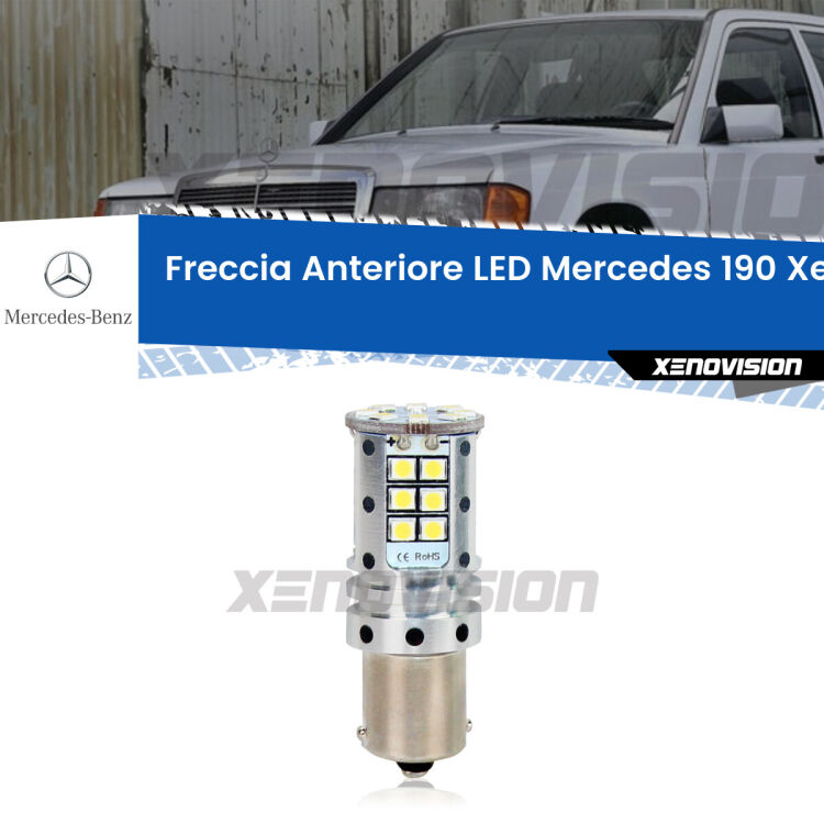 <strong>LED </strong><strong>P21W</strong><strong> p</strong><strong><strong>e</strong>r freccia anteriore Mercedes 190</strong>. 8x volte più luce, No Hyperflash, dimensioni compatte. Qualità Massima.