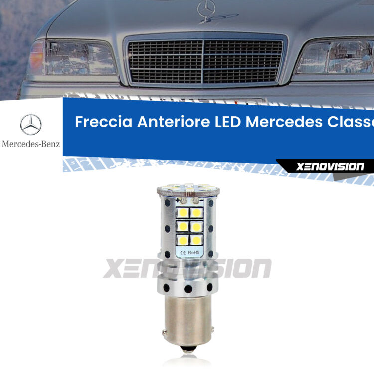 <strong>LED </strong><strong>P21W</strong><strong> p</strong><strong><strong>e</strong>r freccia anteriore Mercedes Classe-C</strong>. 8x volte più luce, No Hyperflash, dimensioni compatte. Qualità Massima.