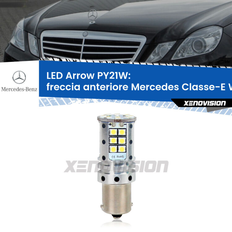 <strong>Freccia Anteriore LED no-spie per Mercedes Classe-E</strong> W212 2009 - 2016. Lampada <strong>PY21W</strong> modello top di gamma Arrow.