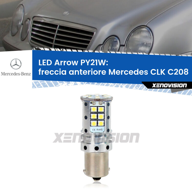 <strong>Freccia Anteriore LED no-spie per Mercedes CLK</strong> C208 1997 - 2002. Lampada <strong>PY21W</strong> modello top di gamma Arrow.