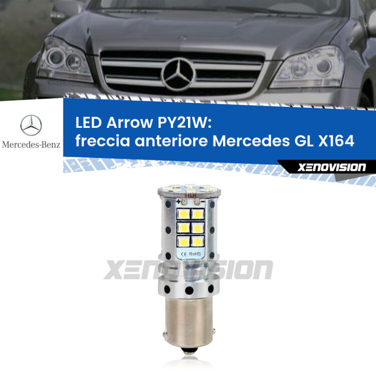 <strong>Freccia Anteriore LED no-spie per Mercedes GL</strong> X164 2006 - 2012. Lampada <strong>PY21W</strong> modello top di gamma Arrow.