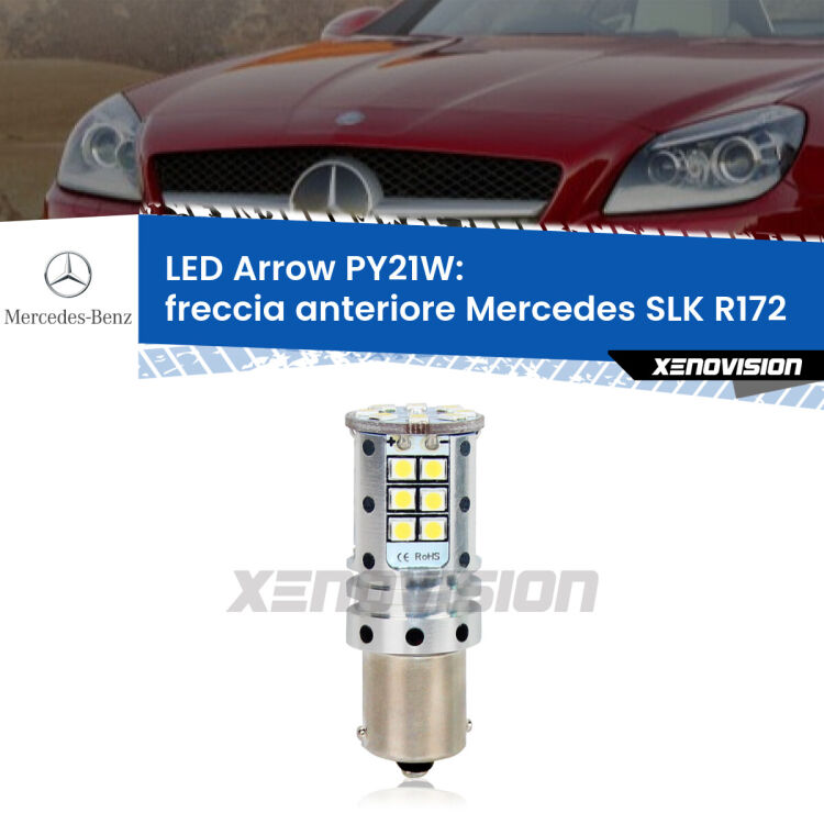 <strong>Freccia Anteriore LED no-spie per Mercedes SLK</strong> R172 2011 in poi. Lampada <strong>PY21W</strong> modello top di gamma Arrow.