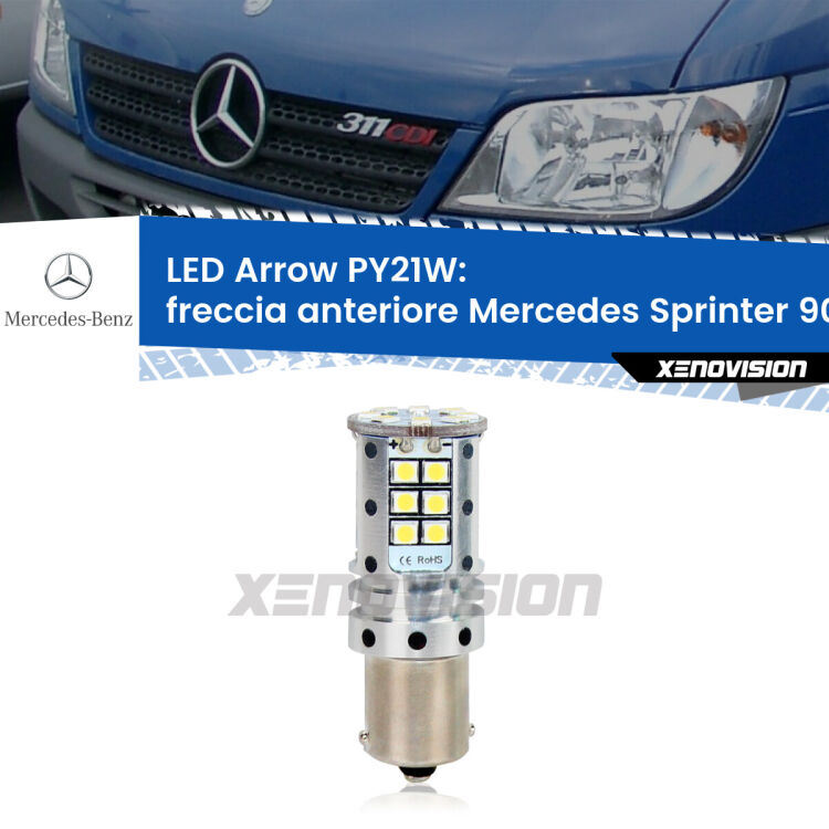 <strong>Freccia Anteriore LED no-spie per Mercedes Sprinter</strong> 903 1995 - 2006. Lampada <strong>PY21W</strong> modello top di gamma Arrow.