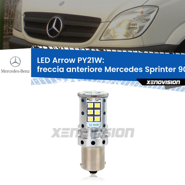 <strong>Freccia Anteriore LED no-spie per Mercedes Sprinter</strong> 906 2006 - 2018. Lampada <strong>PY21W</strong> modello top di gamma Arrow.