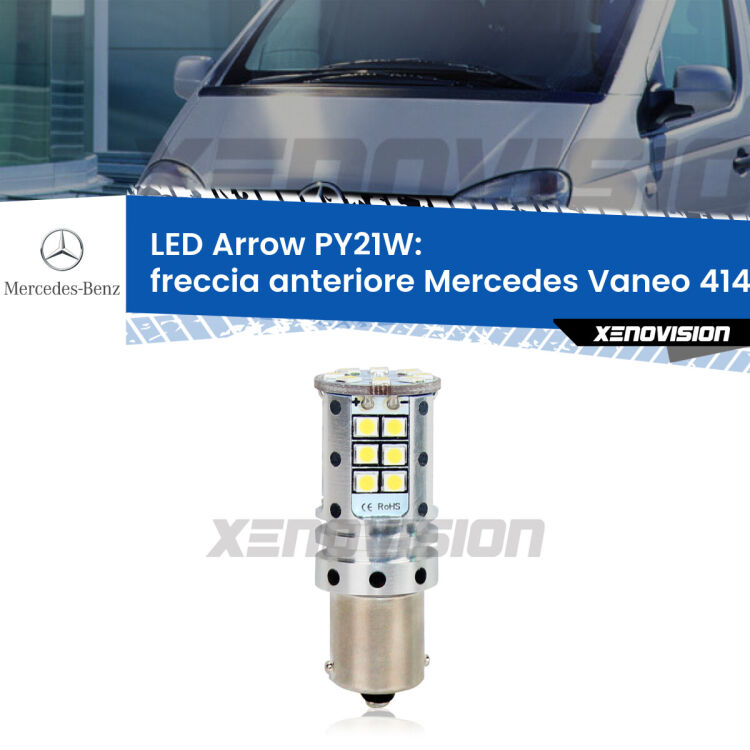 <strong>Freccia Anteriore LED no-spie per Mercedes Vaneo</strong> 414 2002 - 2005. Lampada <strong>PY21W</strong> modello top di gamma Arrow.