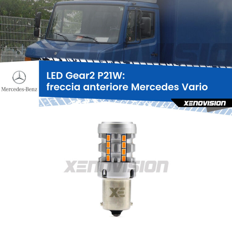 FINE SERIE: NO GARANZIA <strong>Freccia Anteriore LED no-spie per Mercedes Vario</strong>  1996 - 2013. Lampada <strong>P21W</strong> modello Gear2 no Hyperflash.