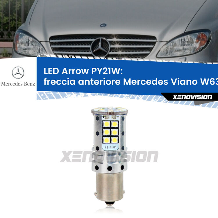 <strong>Freccia Anteriore LED no-spie per Mercedes Viano</strong> W639 2003 - 2007. Lampada <strong>PY21W</strong> modello top di gamma Arrow.