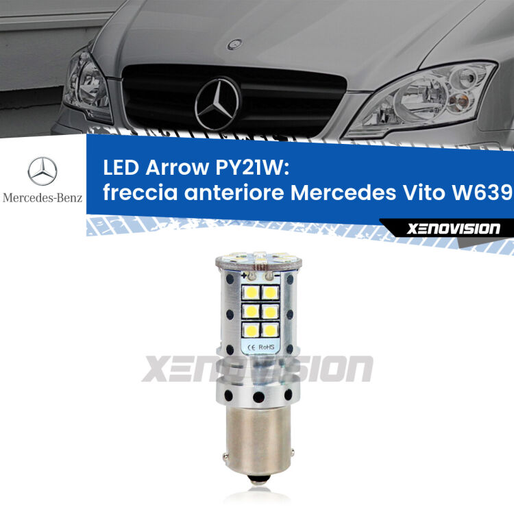 <strong>Freccia Anteriore LED no-spie per Mercedes Vito</strong> W639 2003 - 2012. Lampada <strong>PY21W</strong> modello top di gamma Arrow.