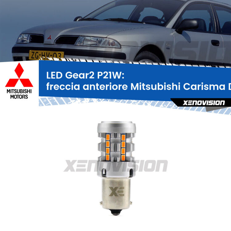 FINE SERIE: NO GARANZIA <strong>Freccia Anteriore LED no-spie per Mitsubishi Carisma</strong> DA 1995 - 1999. Lampada <strong>P21W</strong> modello Gear2 no Hyperflash.