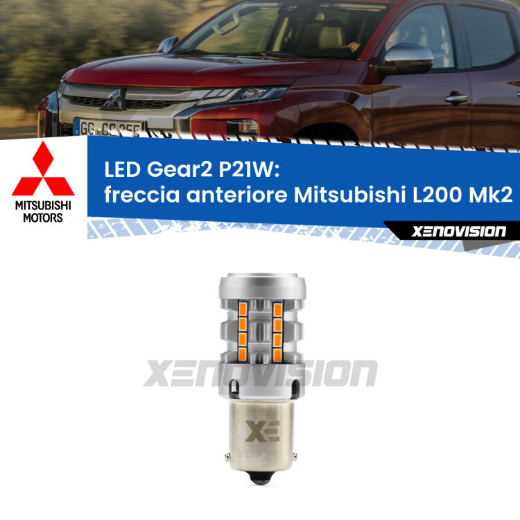 FINE SERIE: NO GARANZIA <strong>Freccia Anteriore LED no-spie per Mitsubishi L200</strong> Mk2 1986 - 1996. Lampada <strong>P21W</strong> modello Gear2 no Hyperflash.