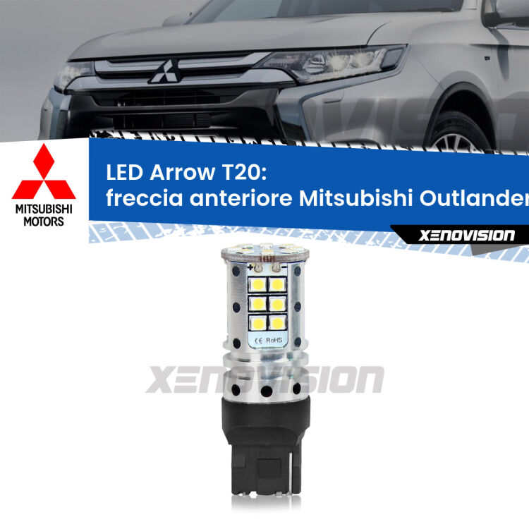 <strong>Freccia Anteriore LED no-spie per Mitsubishi Outlander I</strong> CU 2001 - 2006. Lampada <strong>T20</strong> no Hyperflash modello Arrow.