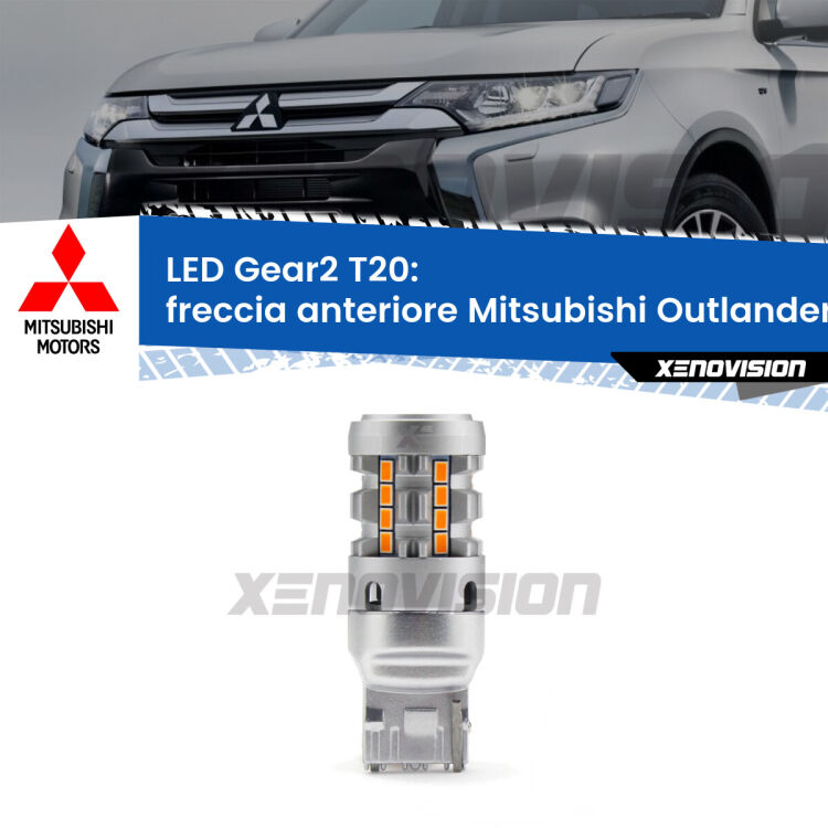 FINE SERIE: NO GARANZIA <strong>Freccia Anteriore LED no-spie per Mitsubishi Outlander I</strong> CU 2001 - 2006. Lampada <strong>T20</strong> modello Gear2 no Hyperflash.