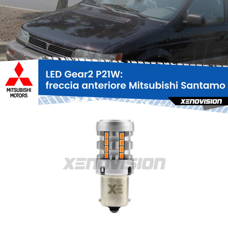 FINE SERIE: NO GARANZIA <strong>Freccia Anteriore LED no-spie per Mitsubishi Santamo</strong>  1999 - 2004. Lampada <strong>P21W</strong> modello Gear2 no Hyperflash.