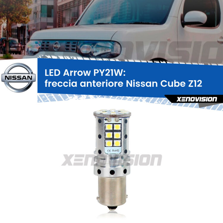 <strong>Freccia Anteriore LED no-spie per Nissan Cube</strong> Z12 2008 - 2012. Lampada <strong>PY21W</strong> modello top di gamma Arrow.