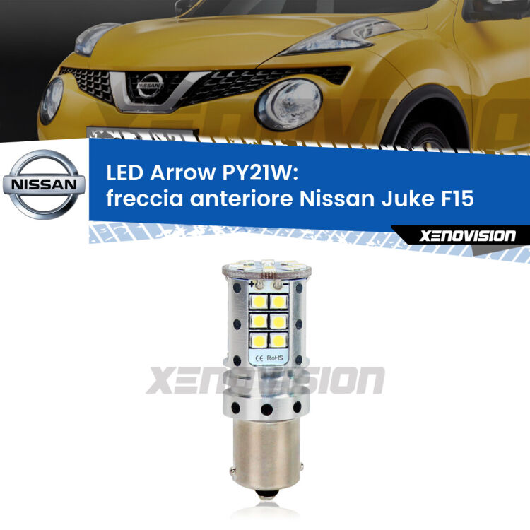 <strong>Freccia Anteriore LED no-spie per Nissan Juke</strong> F15 2010 - 2014. Lampada <strong>PY21W</strong> modello top di gamma Arrow.