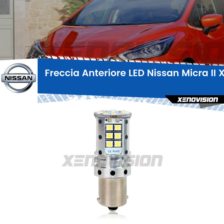 <strong>LED </strong><strong>P21W</strong><strong> p</strong><strong><strong>e</strong>r freccia anteriore Nissan Micra II</strong>. 8x volte più luce, No Hyperflash, dimensioni compatte. Qualità Massima.