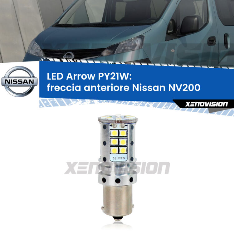 <strong>Freccia Anteriore LED no-spie per Nissan NV200</strong>  2010 - 2019. Lampada <strong>PY21W</strong> modello top di gamma Arrow.