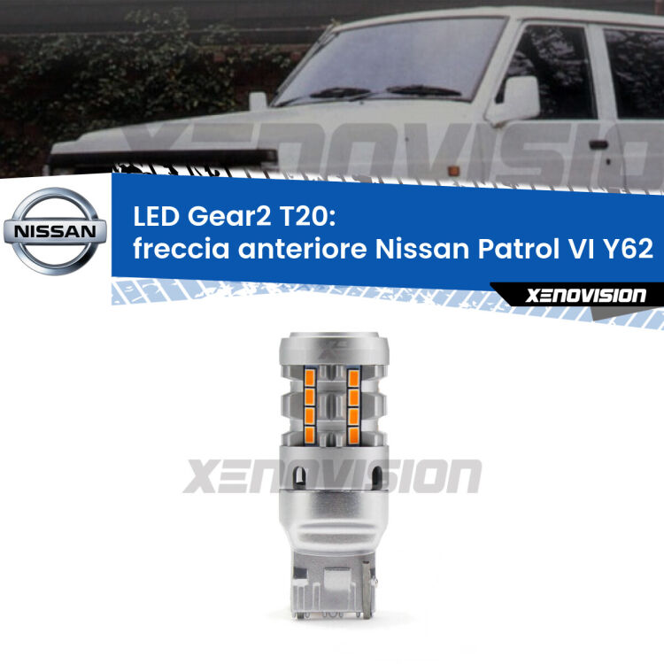 FINE SERIE: NO GARANZIA <strong>Freccia Anteriore LED no-spie per Nissan Patrol VI</strong> Y62 2010 in poi. Lampada <strong>T20</strong> modello Gear2 no Hyperflash.